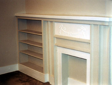 #2 Built-in mantle & bookcase
